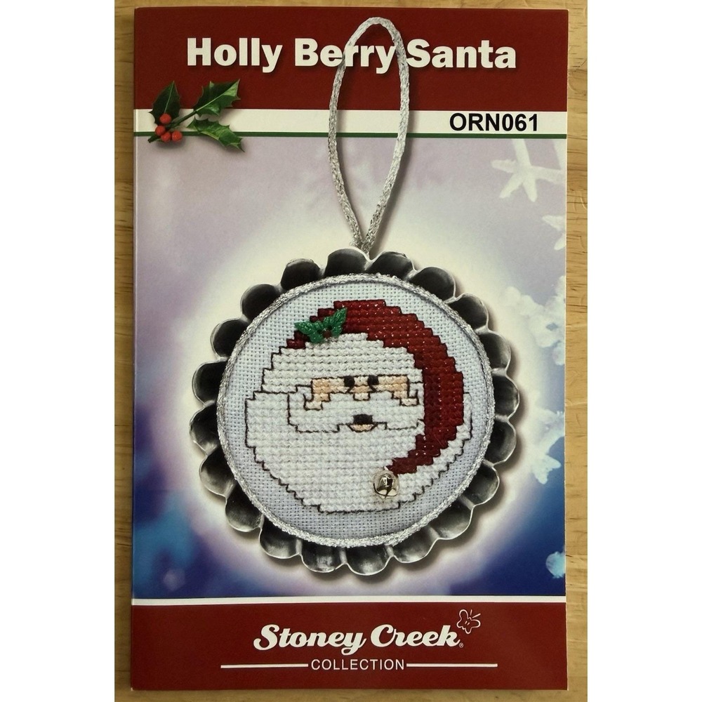 Stoney Creek Collection Holly Berry Santa Cross Stitch Ornament Pattern